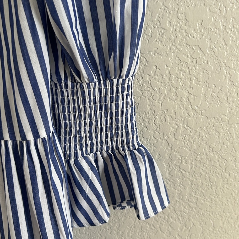 Tuckernuck Blue and White Striped Tiered Mini Dress - Picture 9 of 16